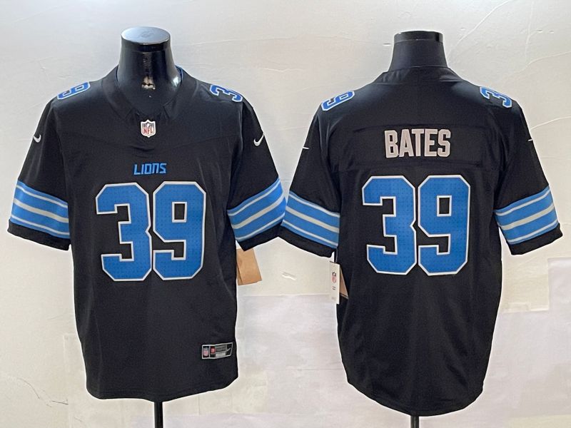 Men Detroit Lions #39 Bates Black three generations 2024 Nike Limited NFL Jersey style 0102